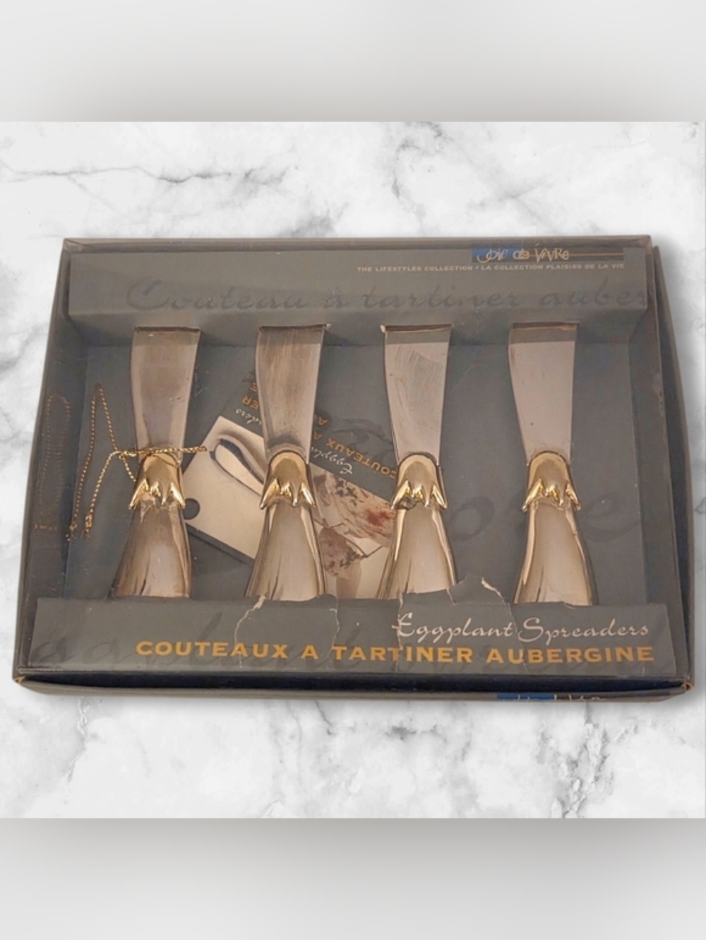Eggplant Spreaders - Gold Finish (Set of 4)